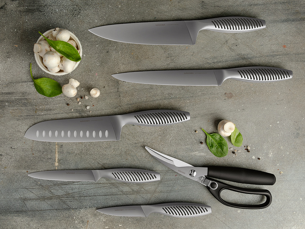 Набор кухонных ножей с блоком, NADOBA, серия VERA