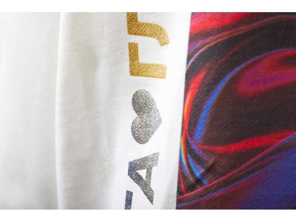 Худи оверсайз Alpha.01 унисекс, молочный, все виды нанесения на текстиле на одной толстовке