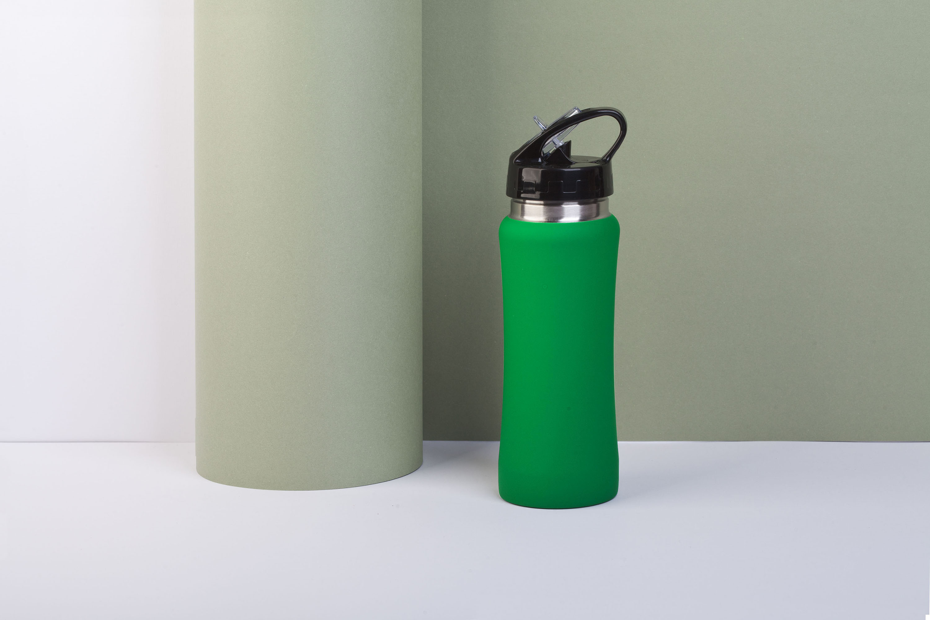 Бутылка для воды "Индиана" 600 мл, покрытие soft touch, серый