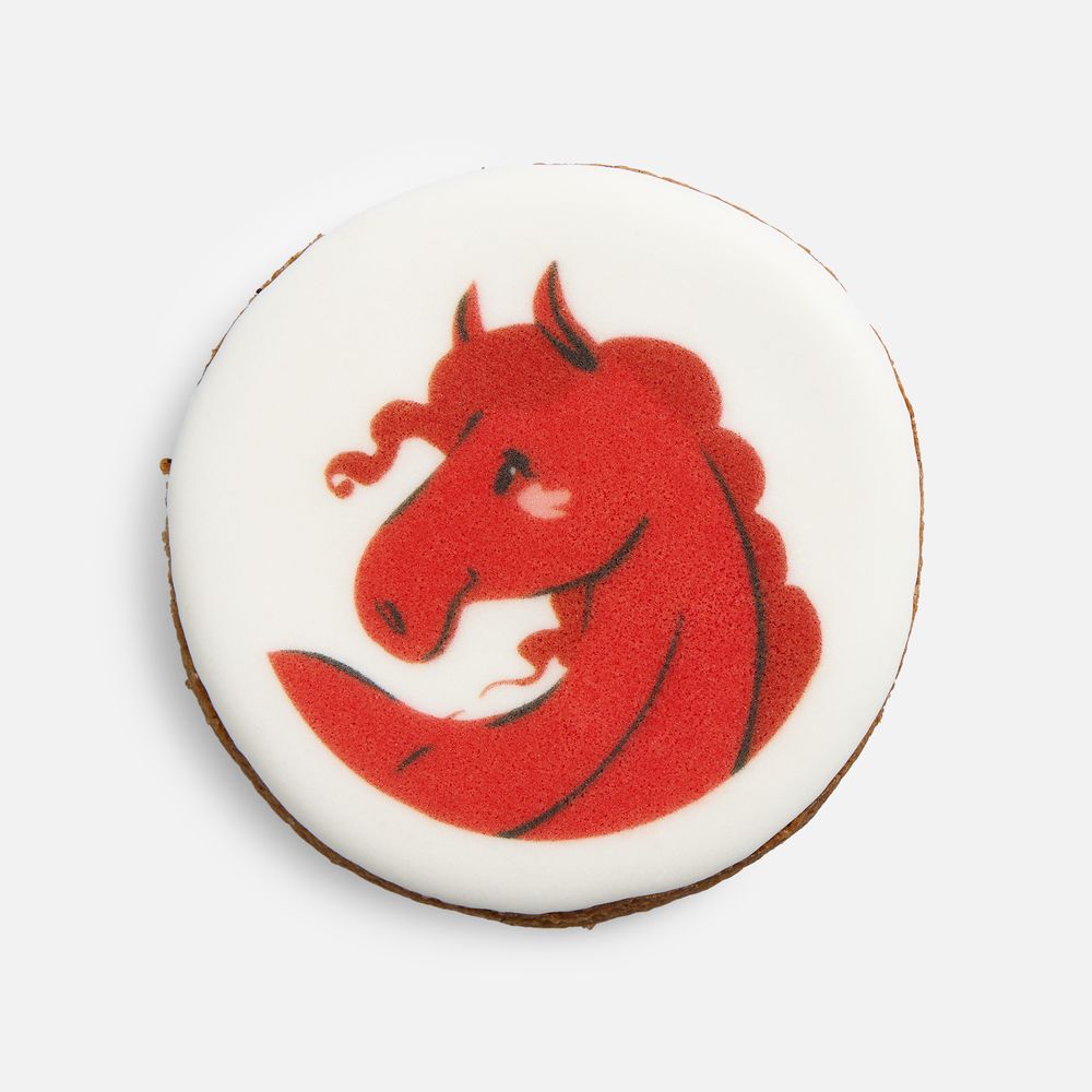 Печенье имбирное «Красный конь» с логотипом сделано в России | Print Logo