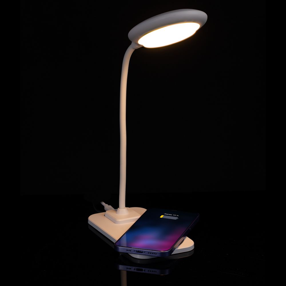 Настольная лампа с беспроводной зарядкой Modicum фото на сайте Print Logo.