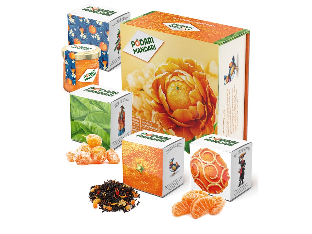 Подарочный набор с чаем и сладостями ПодариМандари с логотипом СУГРЕВЪ | Print Logo