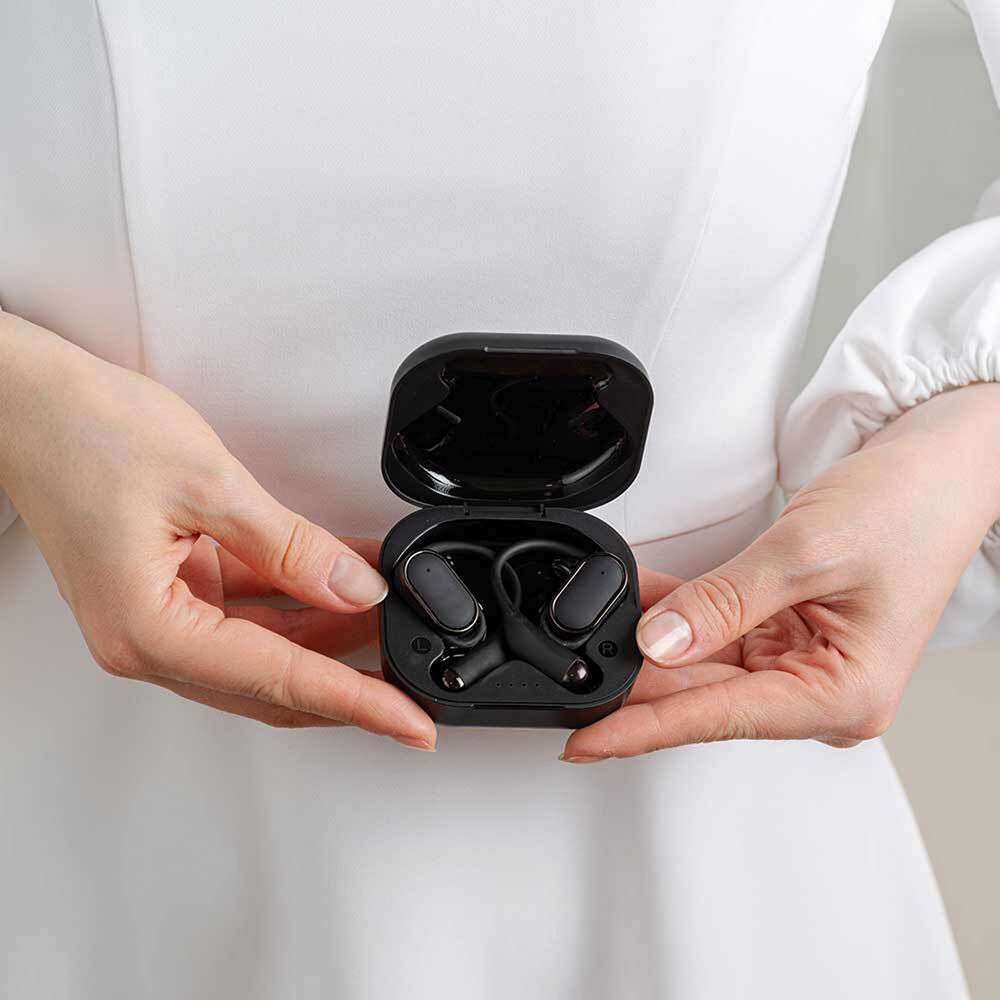 Беспроводные наушники для спорта OpenAir — пример нанесения логотипа () | Print Logo