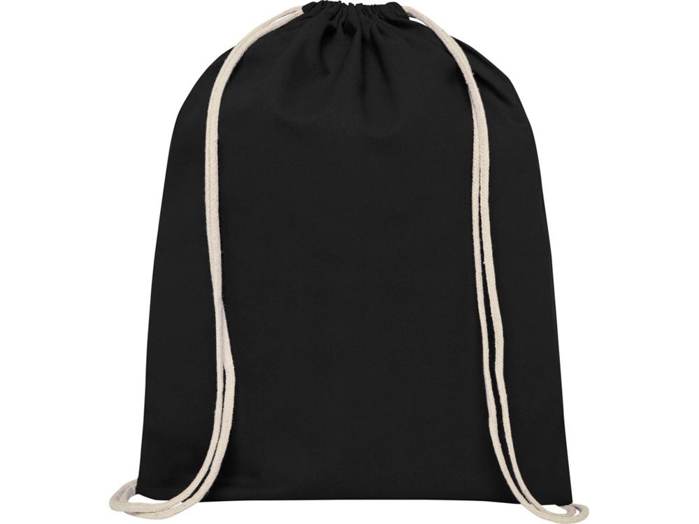 Рюкзак со шнурком Tenes из хлопка плотностью 140 г/м2, черный