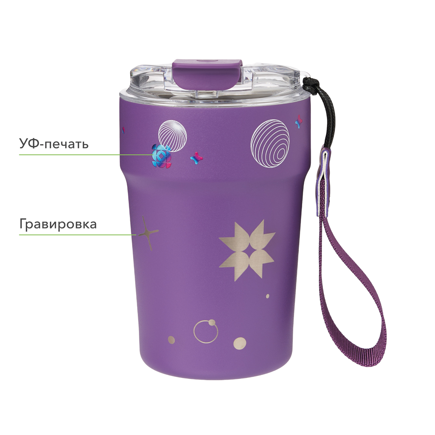 Термокружка вакуумная Монако, фиолетовая