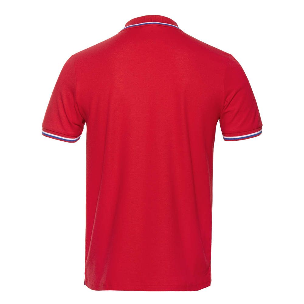 Рубашка поло мужская триколор STAN хлопок/полиэстер 185, 04RUS, Красный,  (14)  (48/M)
