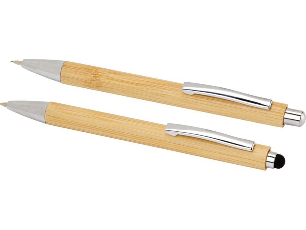 Oblys набор из бамбуковой шариковой ручки и механического карандаша - Натуральный