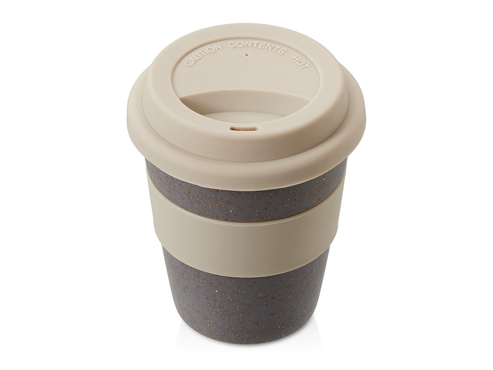 Стакан с силиконовой крышкой Cafe, beige