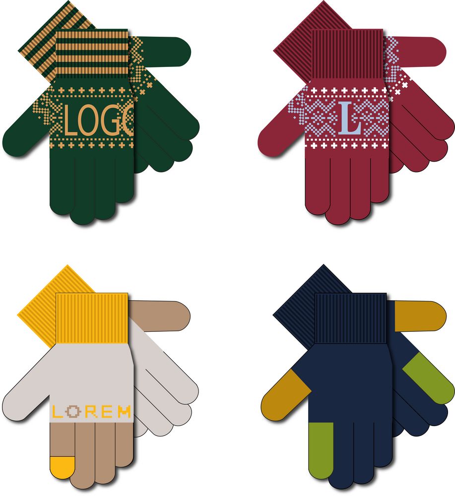 Перчатки вязаные Guanti на заказ, полушерсть, размер L/XL