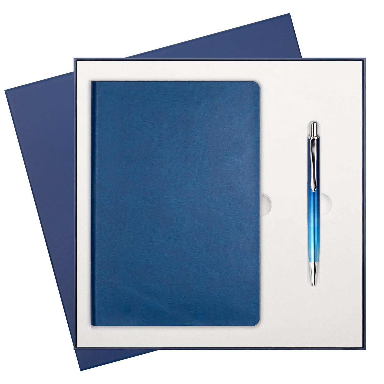 Подарочный набор Portobello/Latte NEW синий (Ежедневник недат А5, Ручка) фото на сайте Print Logo.