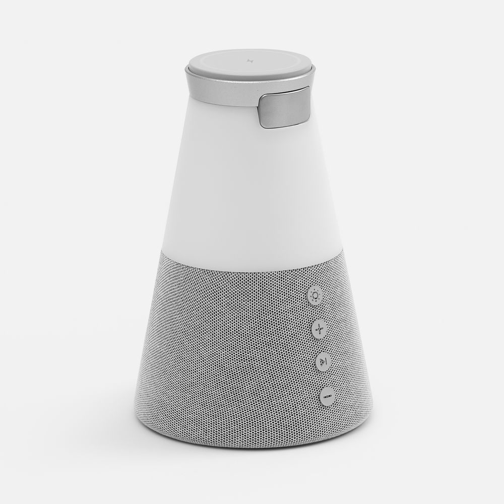 Bluetooth-колонка с беспроводной зарядкой и подсветкой Cone Sonance фото на сайте Print Logo.