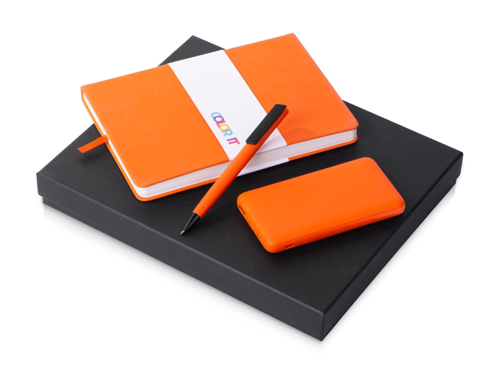 Подарочный набор COLOR IT c блокнотом, ручкой и повербанком, 10000 mAh с логотипом  | Print Logo