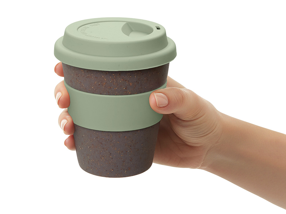 Стакан с силиконовой крышкой Cafe, olive