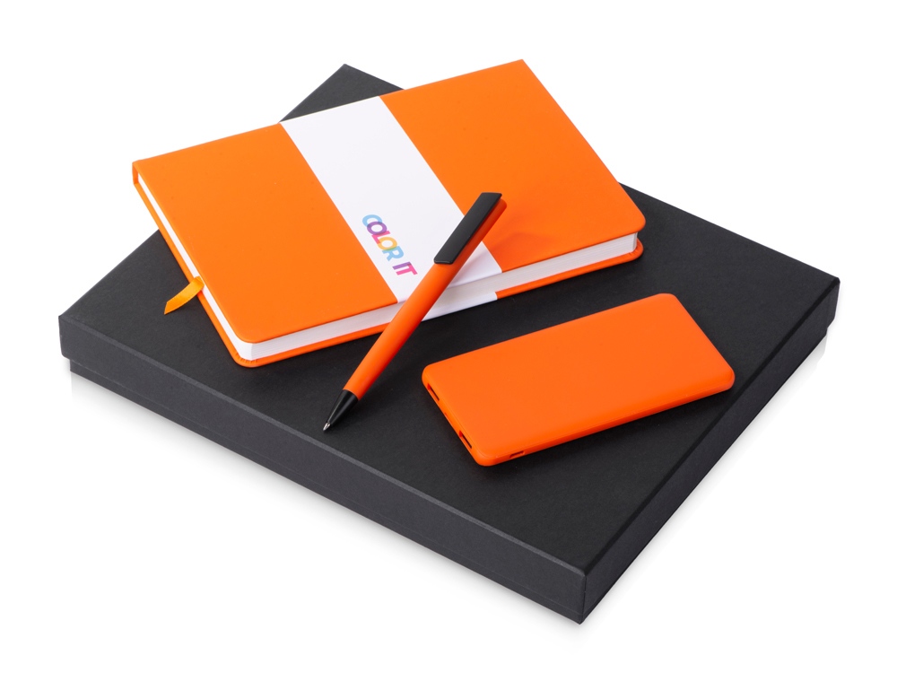 Подарочный набор COLOR IT c блокнотом, ручкой и повербанком, 5000 mAh с логотипом  | Print Logo