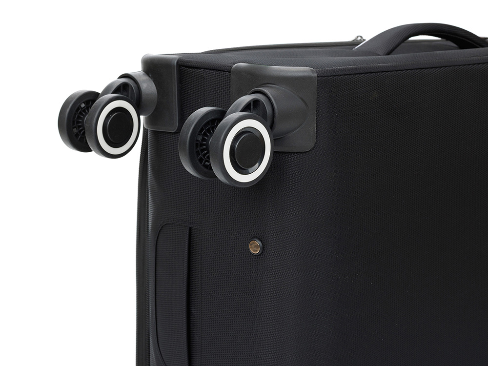 Чемодан TORBER НЕРО, чёрный, переработанный ПЭТ, 44 х 25 х 67 см, 63 л