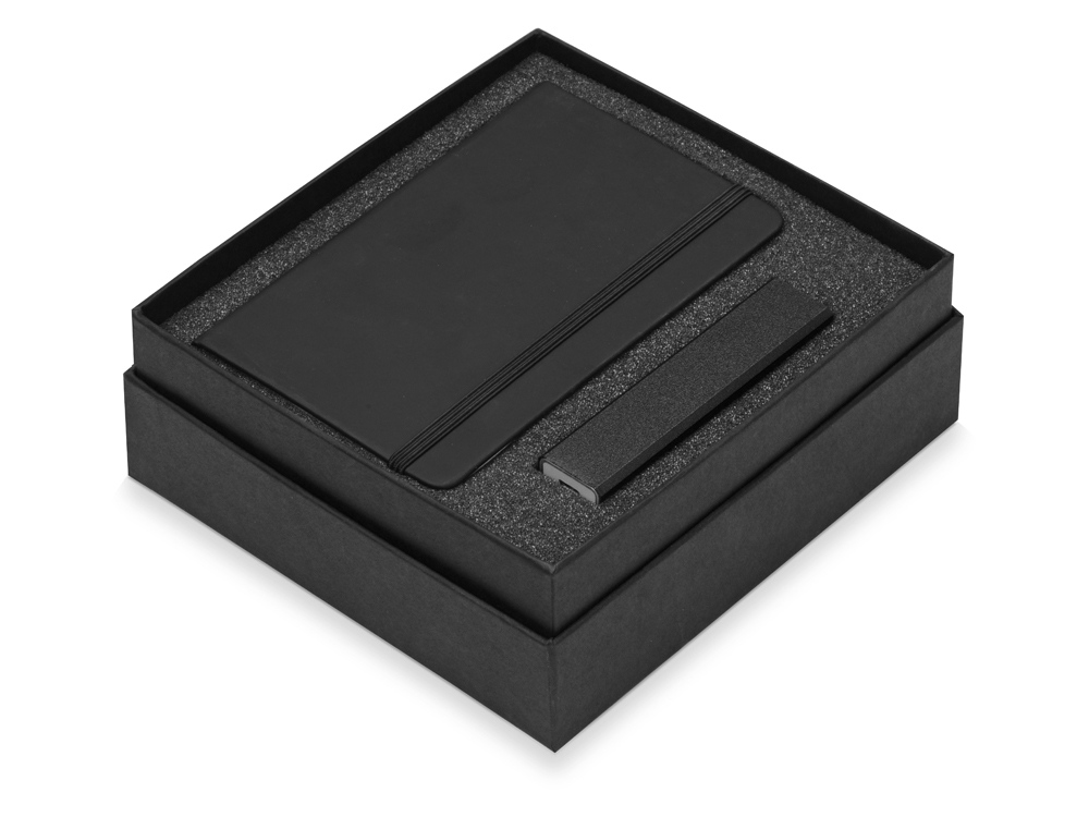 Подарочный набор To go с блокнотом и зарядным устройством, черный