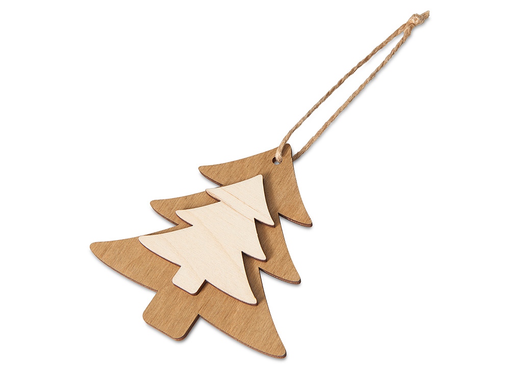Деревянная подвеска на елку Firtree с логотипом  | Print Logo