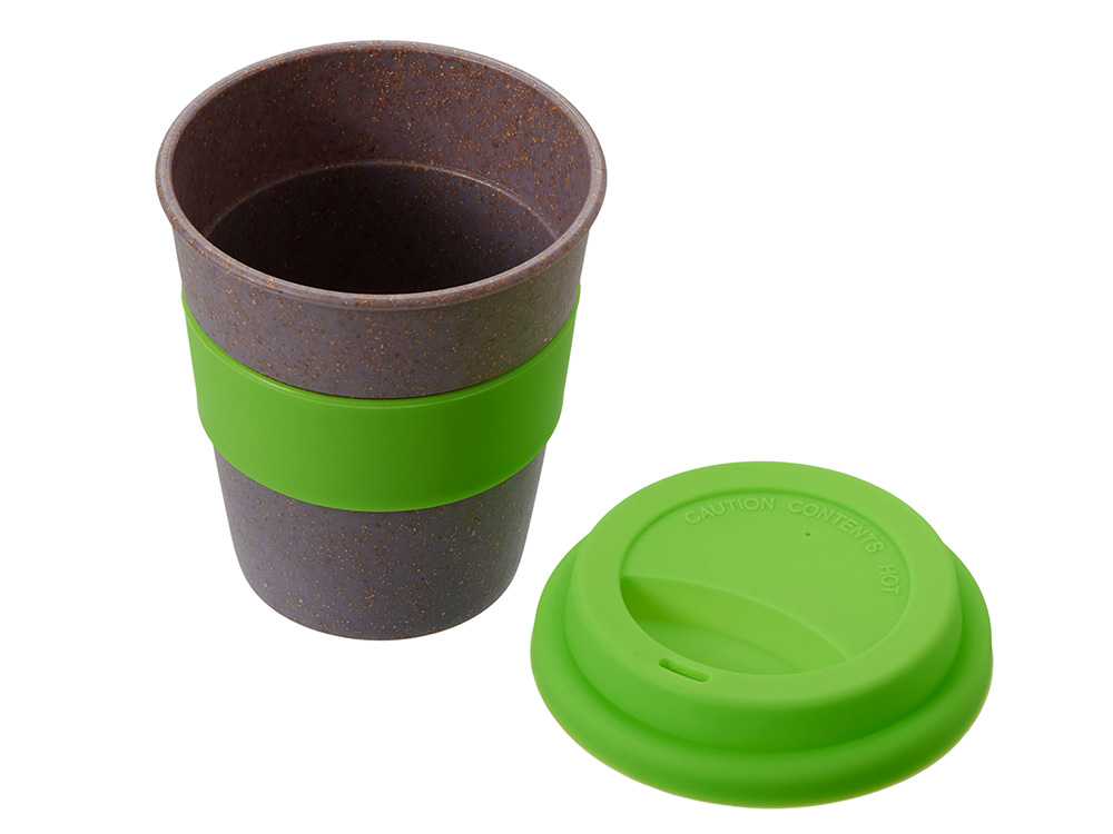 Стакан с силиконовой крышкой Cafe, зеленое яблоко