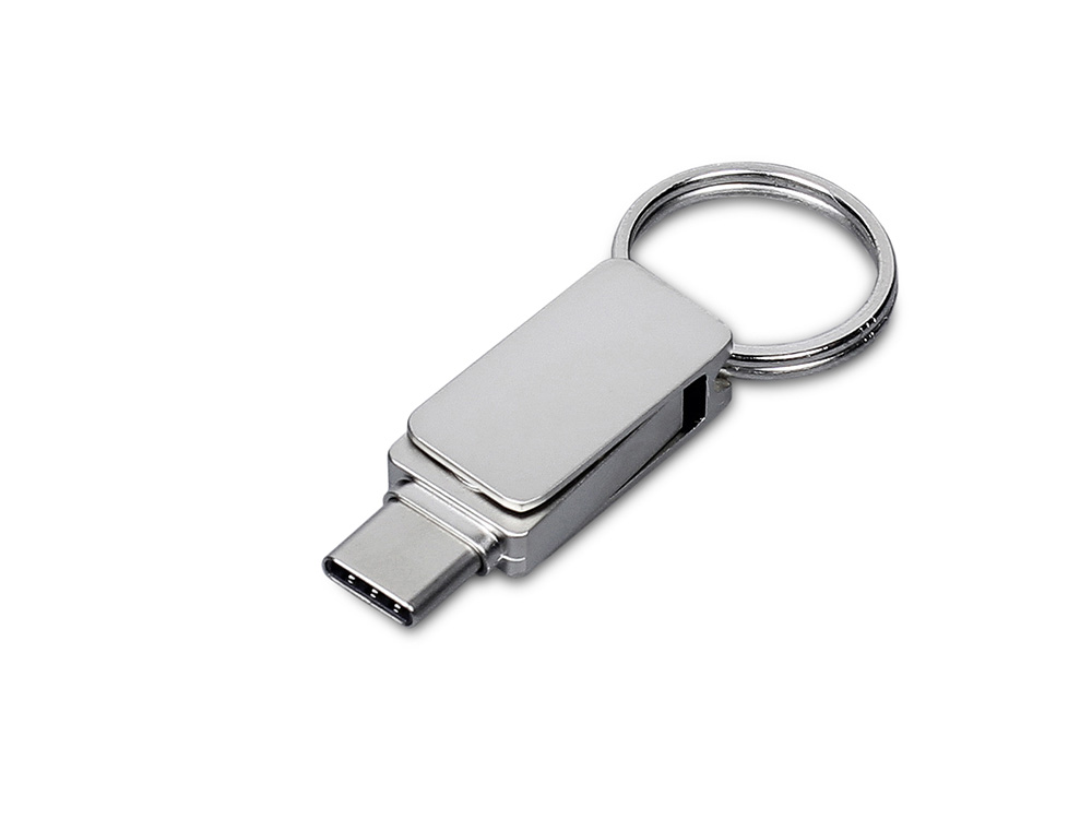 USB 3.0- флешка Mercury на 32 Гб с поворотным механизмом и дополнительным разъемом Type-C с логотипом  | Print Logo