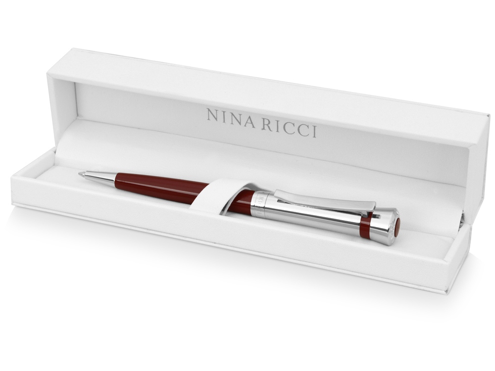 Ручка шариковая Nina Ricci модель Legende Burgundy, красный/серебристый