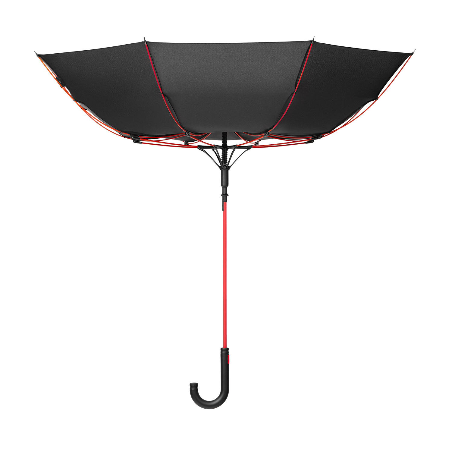 Зонт-трость Квантум (Quantum), черный/красный