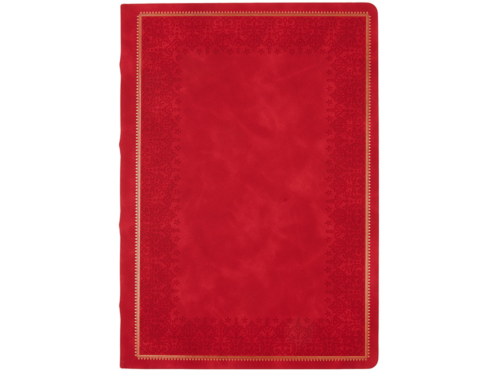 Ежедневник недатированный А4 Royal, красный с бронзовым срезом