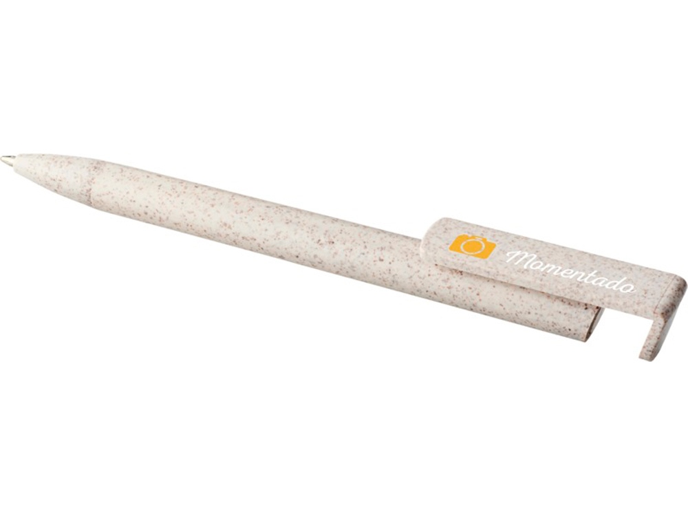 Шариковая ручка и держатель для телефона Medan из пшеничной соломы, cream