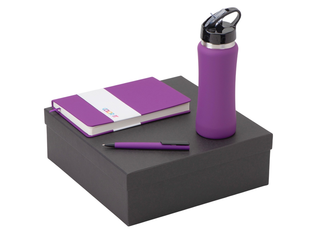 Подарочный набор c блокнотом C2, ручкой и бутылкой с логотипом  | Print Logo