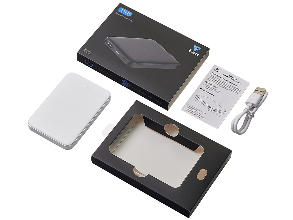 Внешний аккумулятор Simp, 5000 мАч, белый