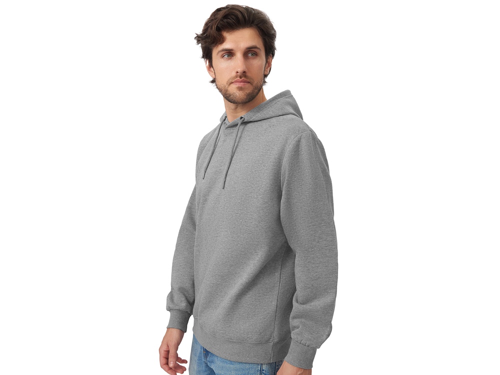 Толстовка с капюшоном оверсайз Lisbon унисекс, серый меланж