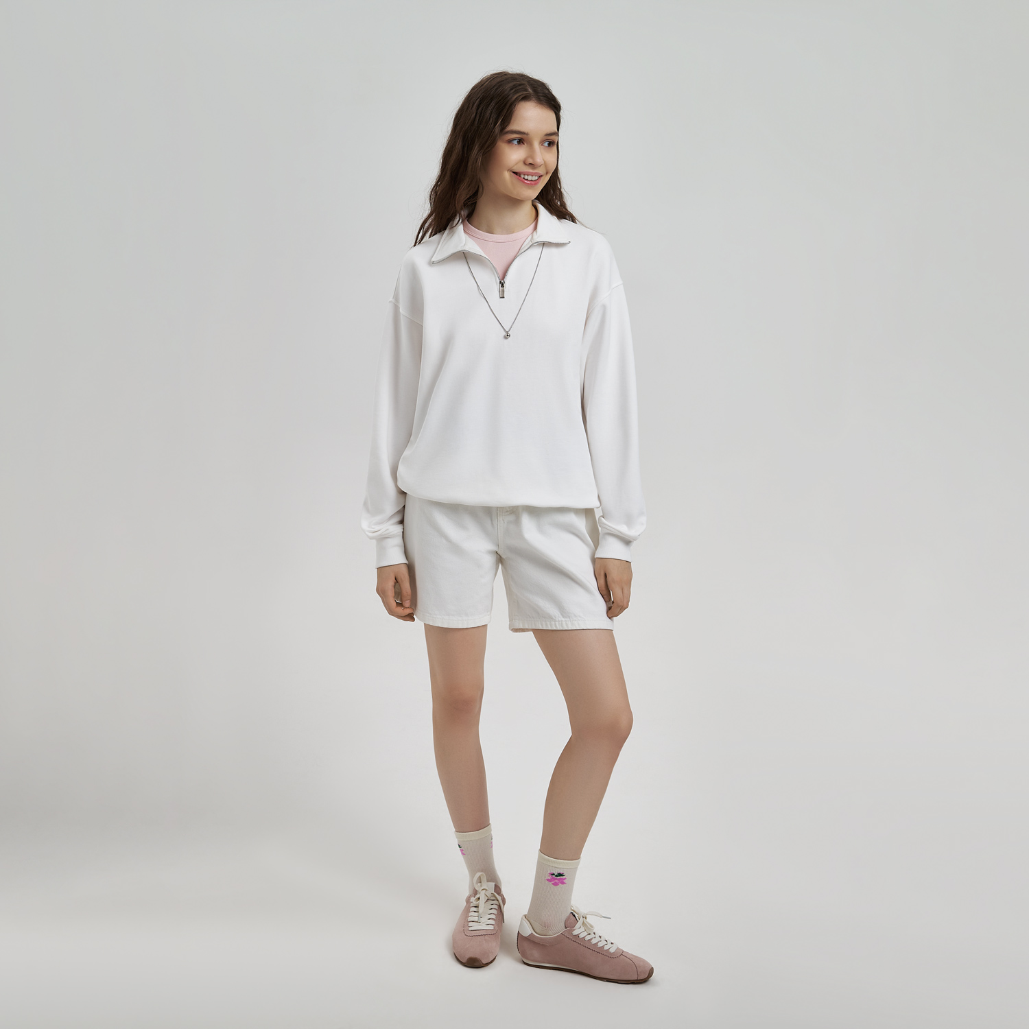 Толстовка на молнии унисекс Флоу (Flow), белая, размер 3XL/4XL