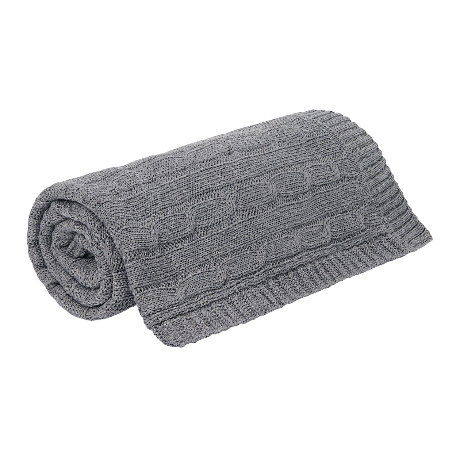 Плед Фадо (Fado) вязаный, серый (без подарочной коробки)