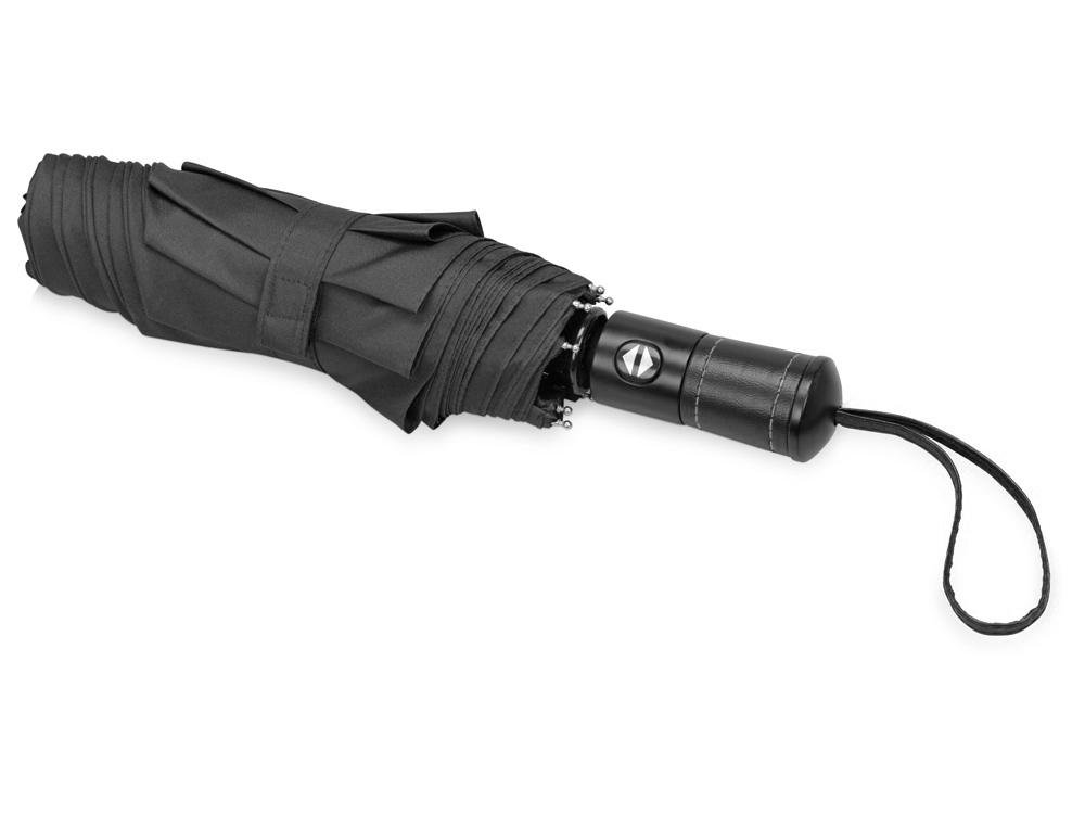 Зонт складной Ontario, автоматический, 3 сложения, с чехлом, черный (Р)