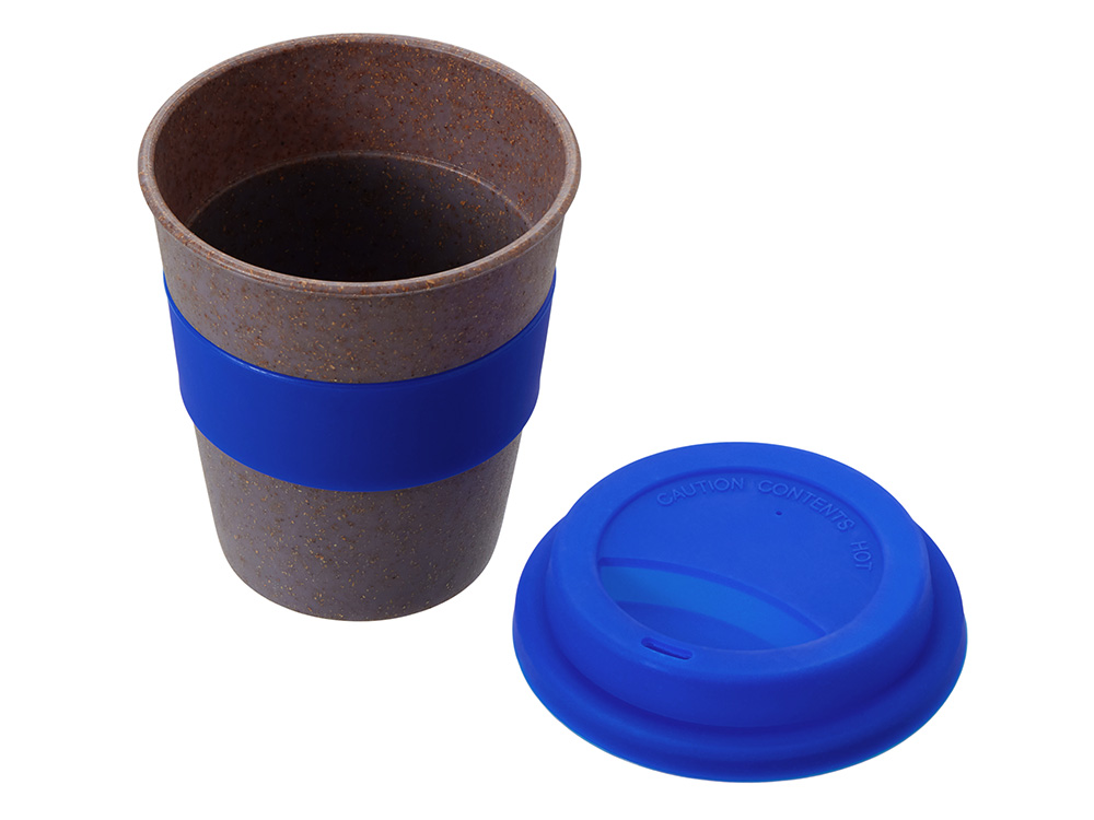 Стакан с силиконовой крышкой Cafe, темно-синий