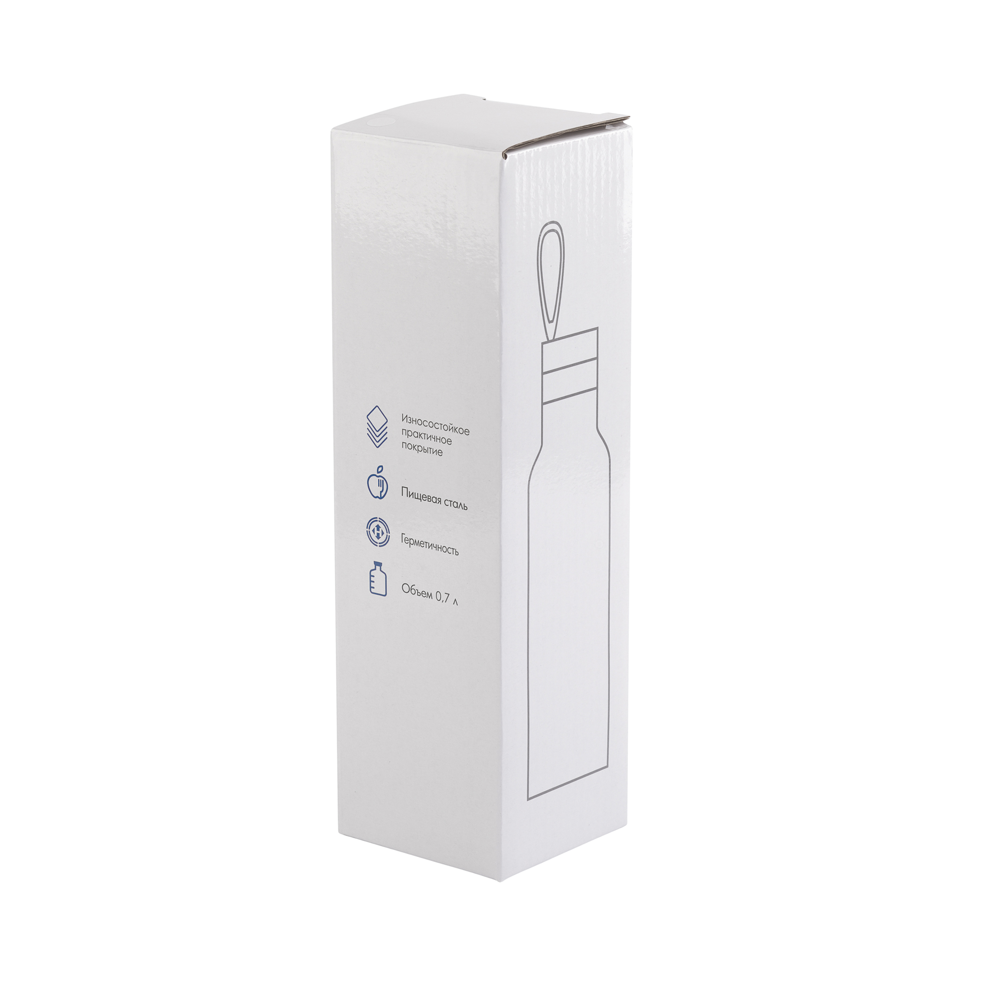 Бутылка для воды "Фитнес" 700 мл, покрытие пудра фото на сайте Print Logo.