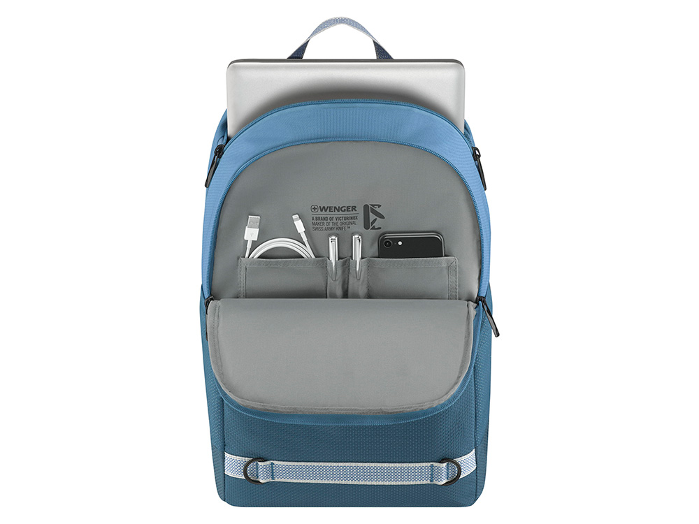 Рюкзак WENGER Tyon 15.6, голубой, переработанный ПЭТ/Полиэстер, 32х18х48 см, 23 л.