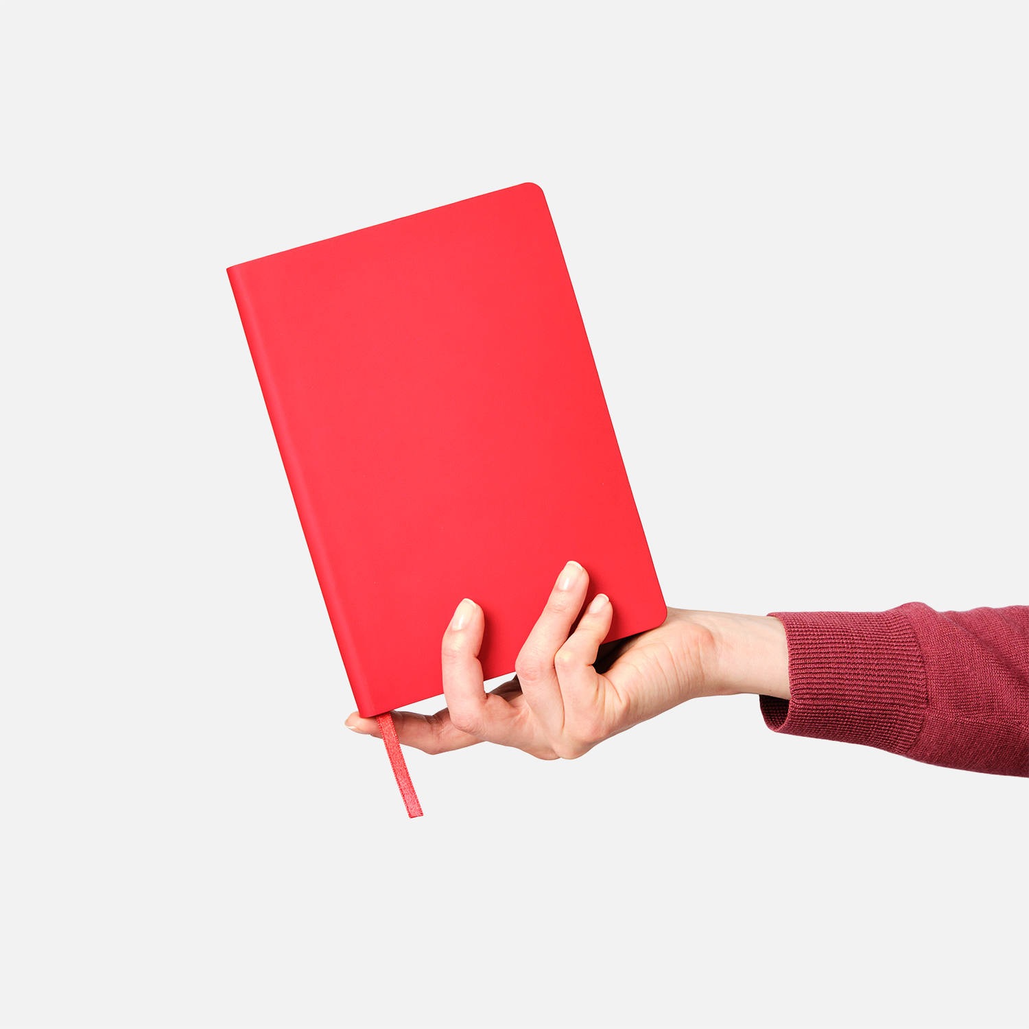 Ежедневник Latte soft touch недатированный, серый/красный фото на сайте Print Logo.