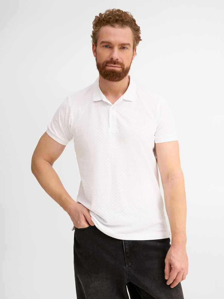 Рубашка поло мужская Brandy Men, белая с темно-синим, размер XXL