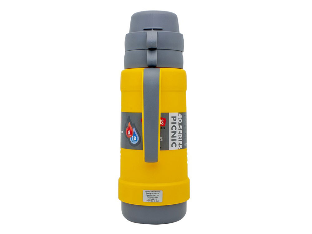 Термос со стеклянной колбой тм THERMOS PICNIC 40 Series Yellow 1,0L