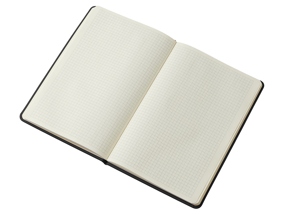 Блокнот в твердой обложке A5 Виспи в клетку, черный