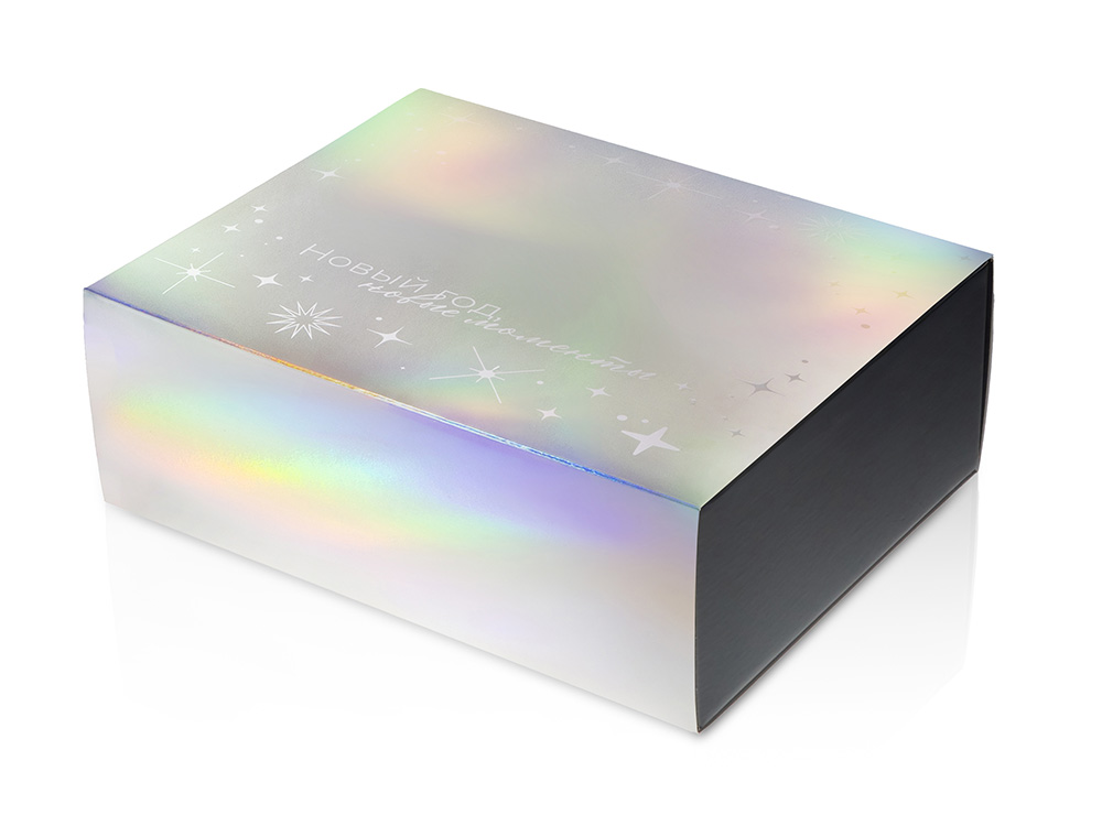 Подарочная коробка с голографическим шубером Aurora, XL с логотипом  | Print Logo