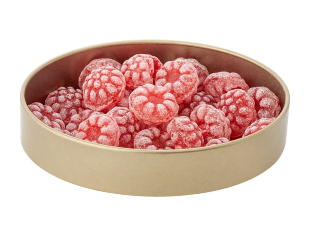 Ж/б По-сибирски + монпансье малиновые. Чёрный чай с травами.