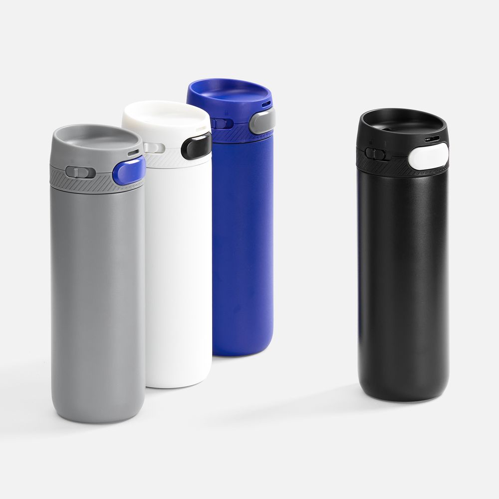 Термостакан X1 с цветной кнопкой — пример нанесения логотипа (andor) | Print Logo