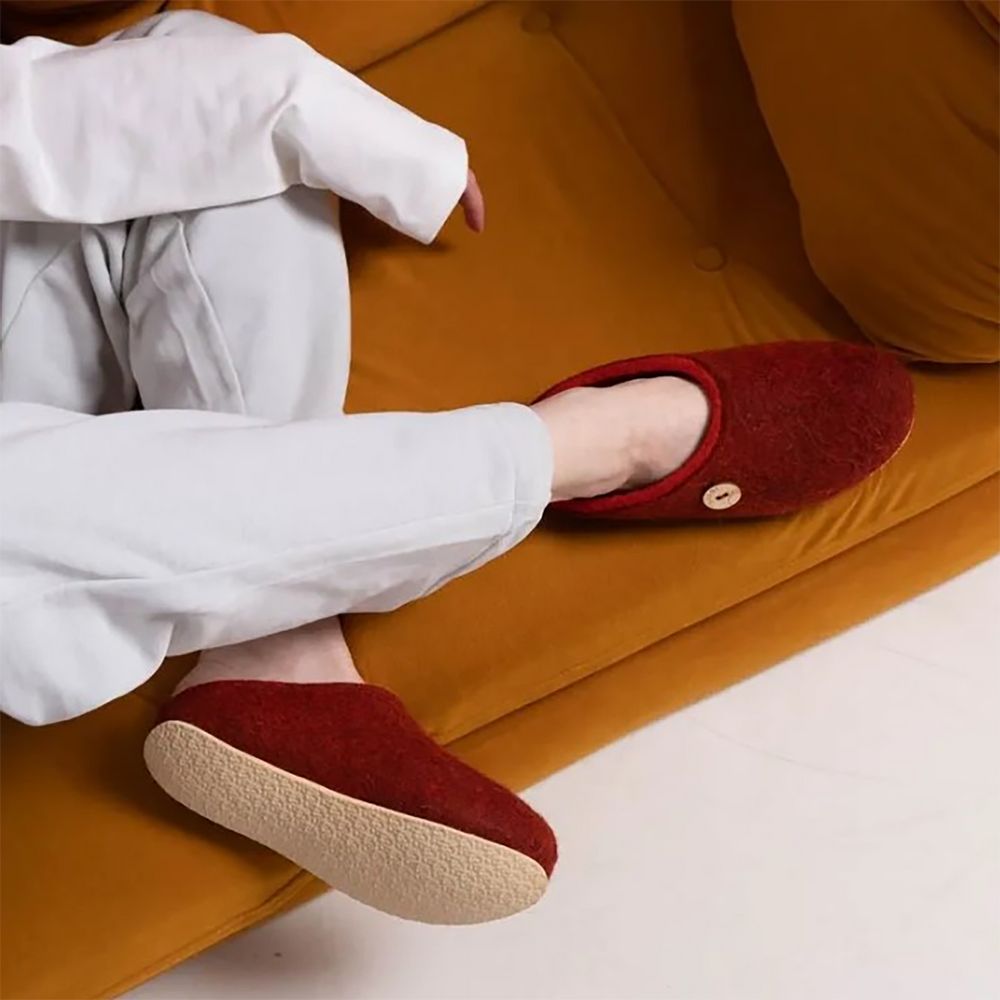 Домашние валенки Step, красно-коричневые (терракот), размер 47