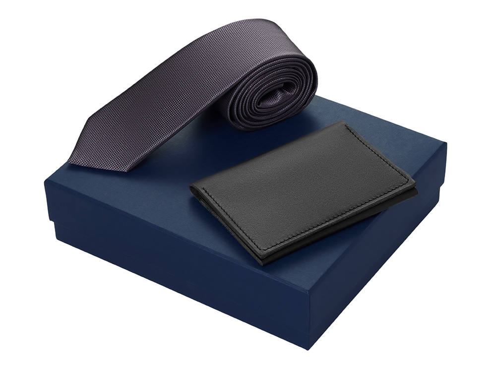 Подарочный набор Long River: обложка для паспорта, галстук с логотипом Long River | Print Logo