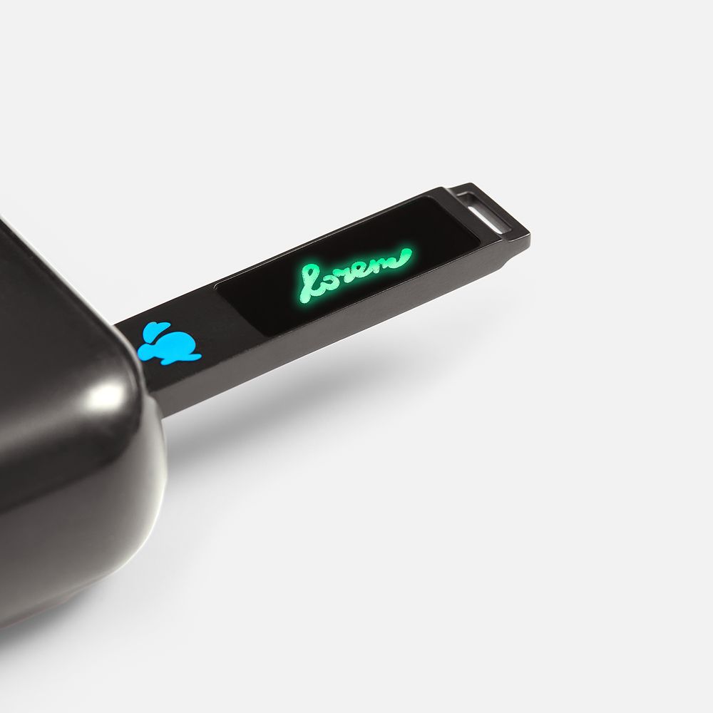 Флешка markBright Black с зеленой подсветкой