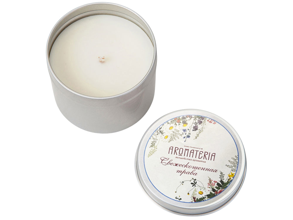 Набор: платок Русский полевой букет и свеча Цветы и травы