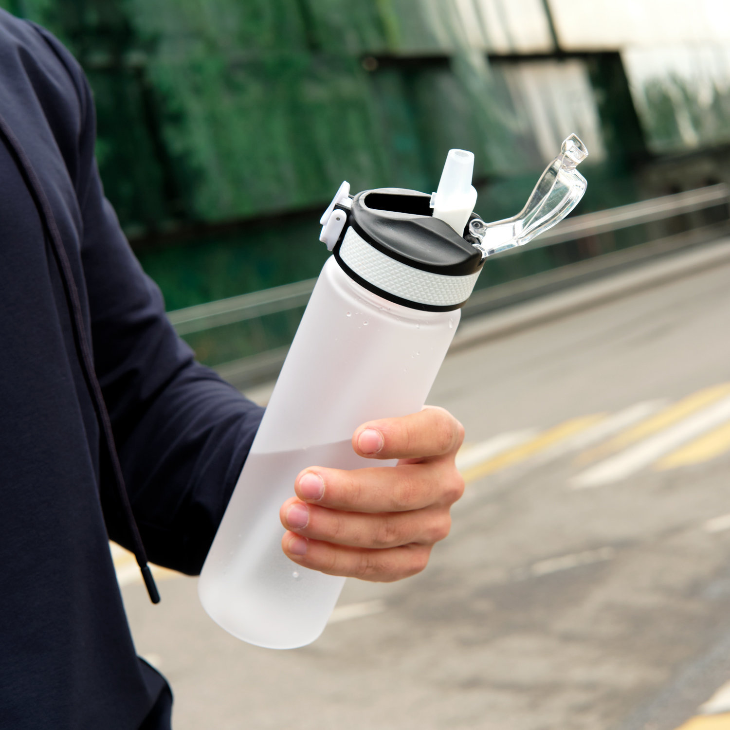 Бутылка для воды Флип, белая