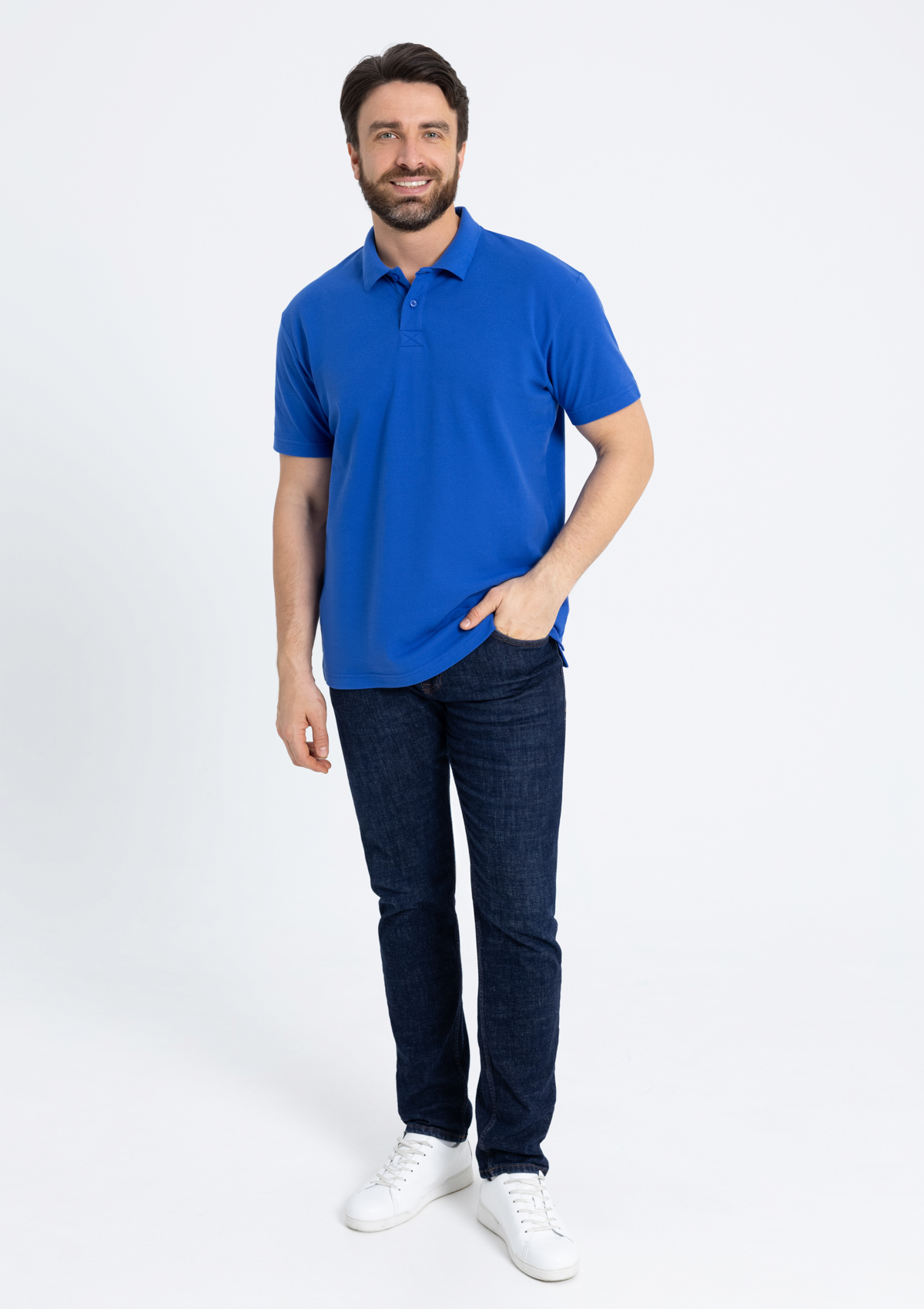 Рубашка поло унисекс хлопок 100%, 185, 04B, Синий,  (16/1)  (56/XXXL)