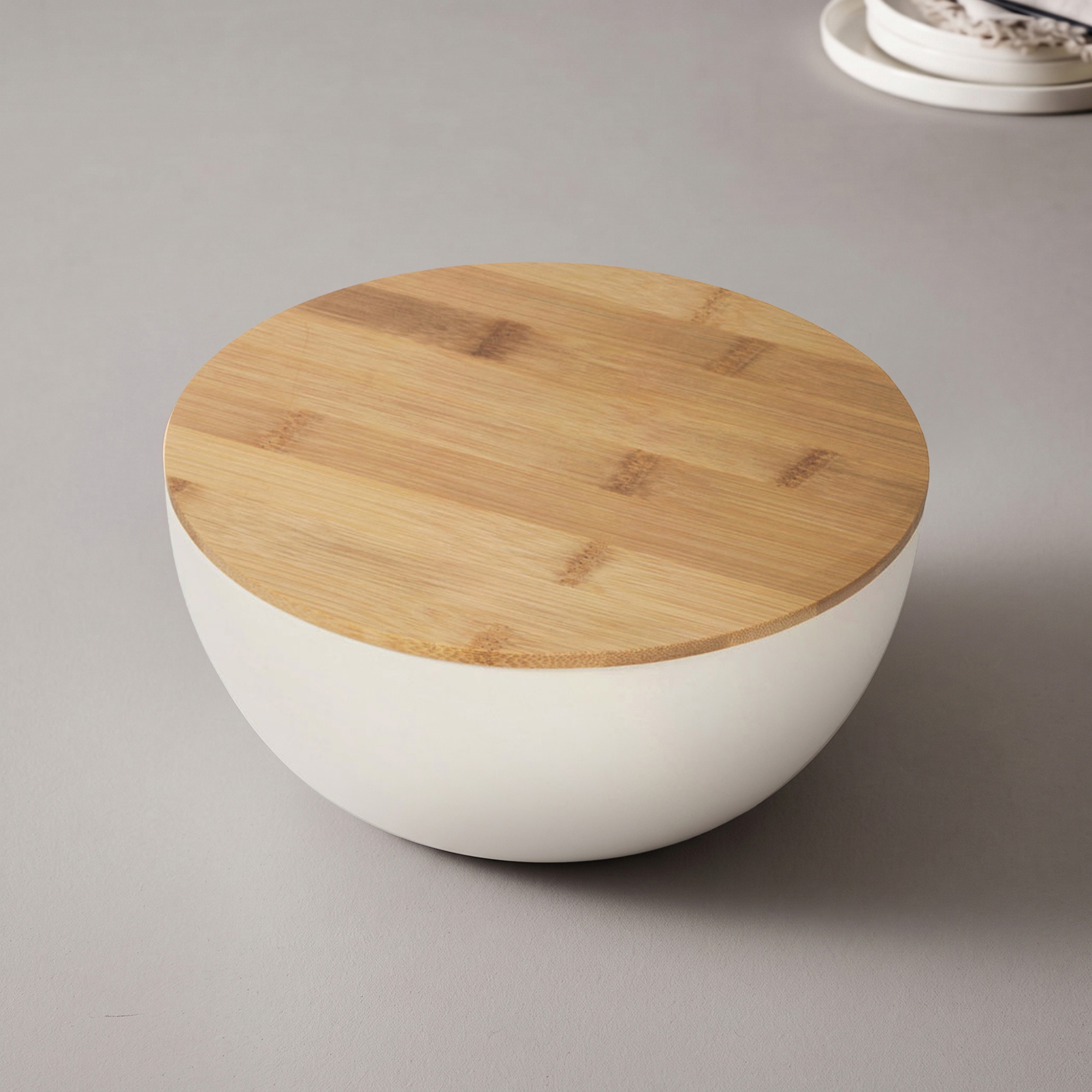Салатник из натуральных волокон с бамбуковой крышкой Bowl с логотипом  | Print Logo